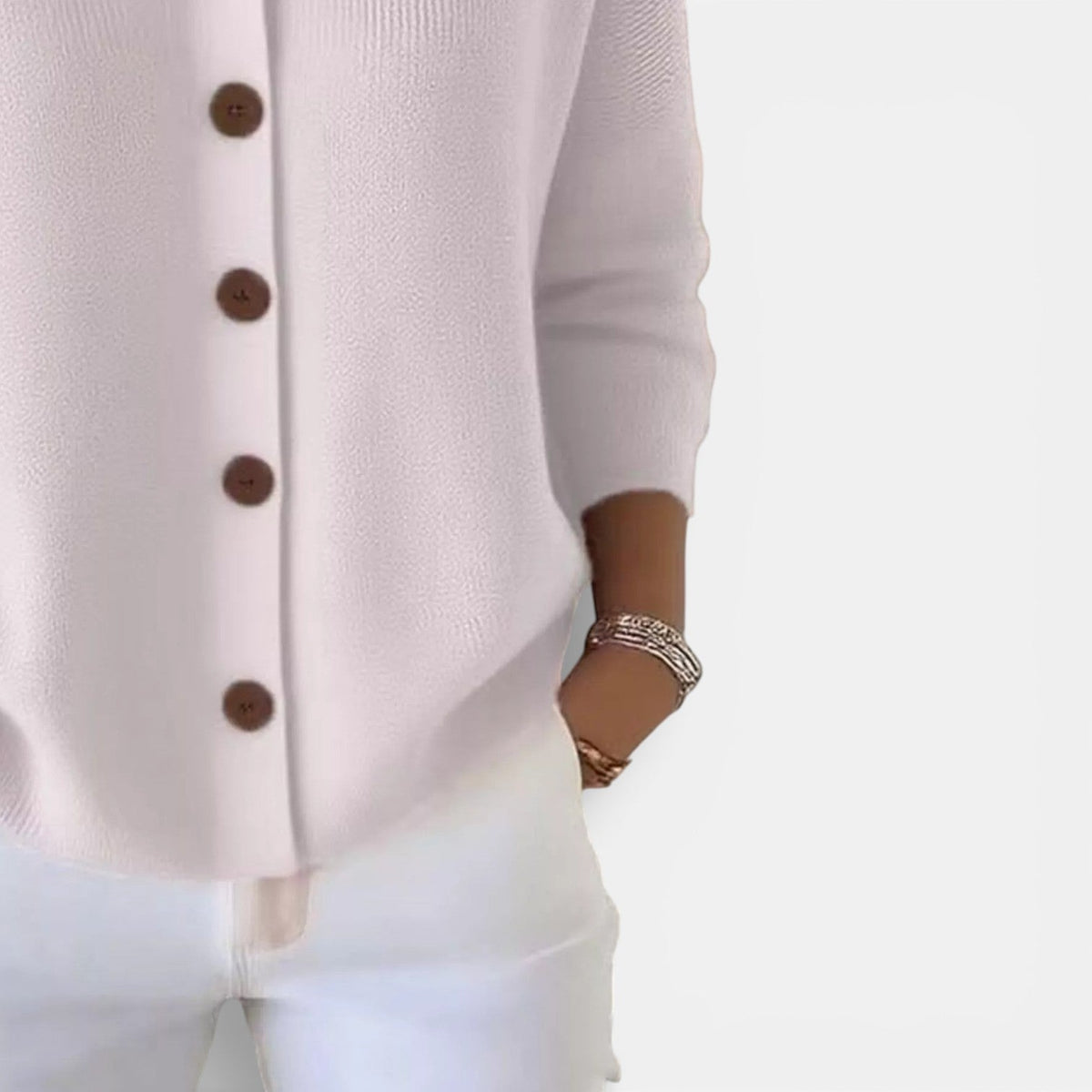 Kirstine | Strikcardigan med krave og knapper – billede 3