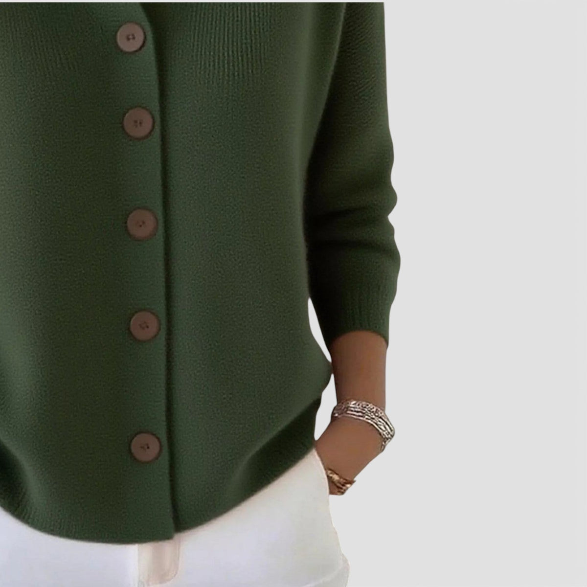 Kirstine | Strikcardigan med krave og knapper – billede 5