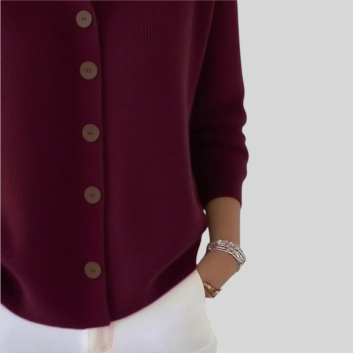 Kirstine | Strikcardigan med krave og knapper – billede 7