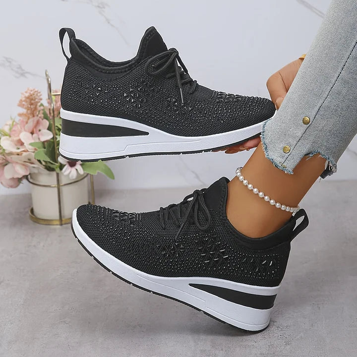 Annika – Orthopædiske sneakers med glitrende rhinsten