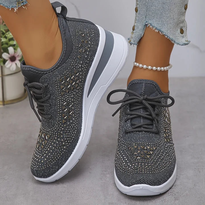 Annika – Orthopædiske sneakers med glitrende rhinsten