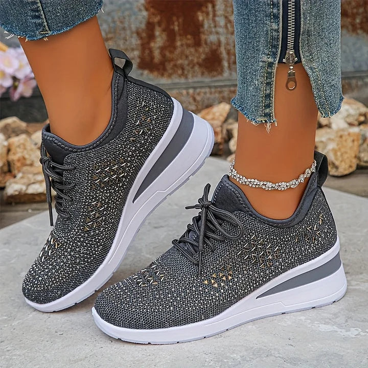 Annika – Orthopædiske sneakers med glitrende rhinsten