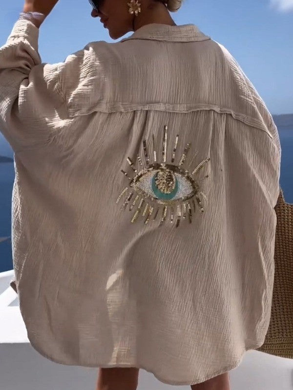 Moa - Skjorte med Nazar-print