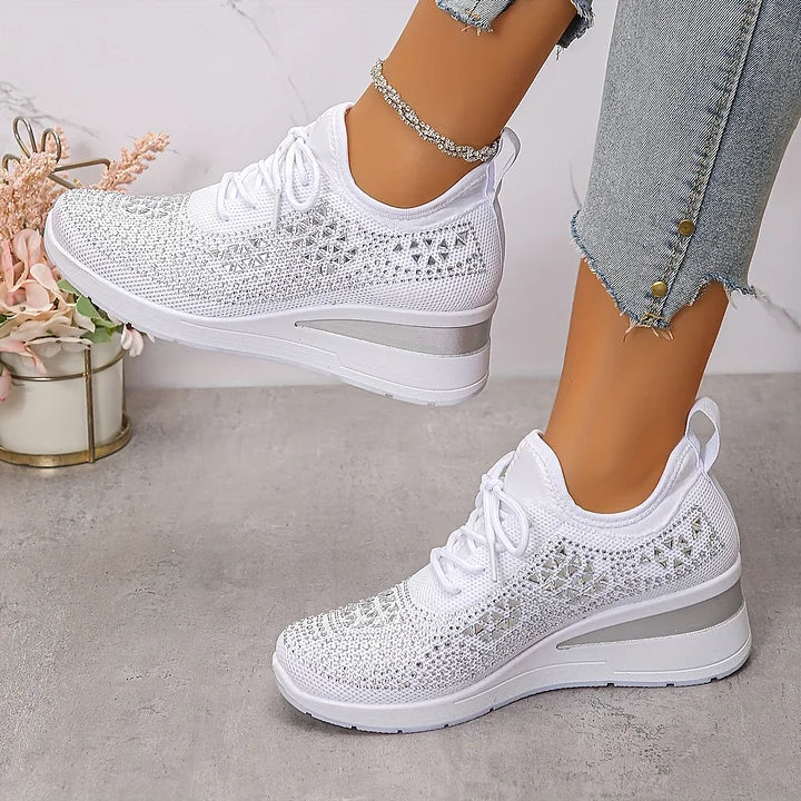 Annika – Orthopædiske sneakers med glitrende rhinsten