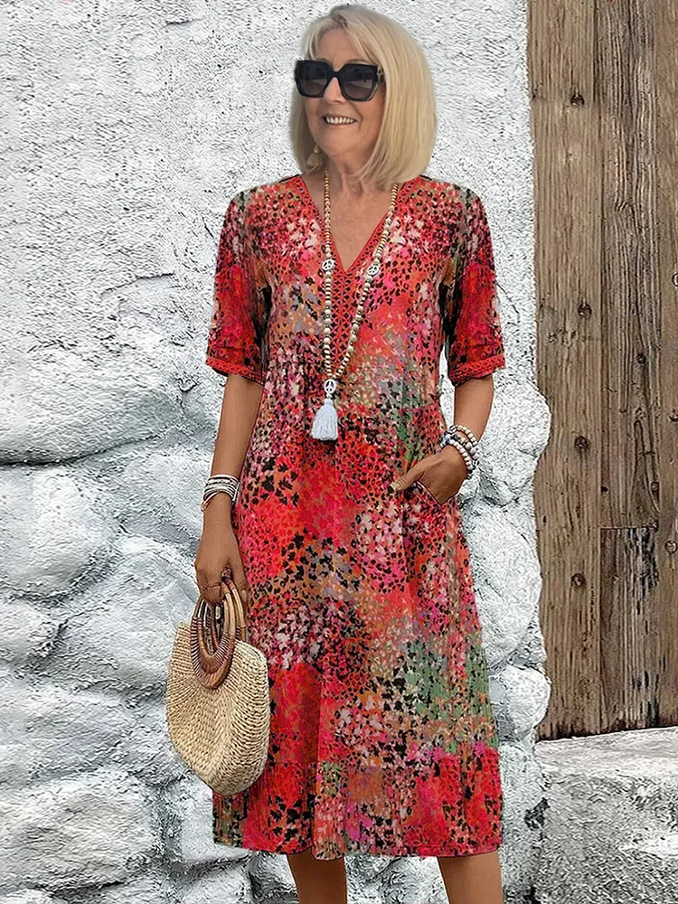 Merete™ | Vibrerende midi-kjole