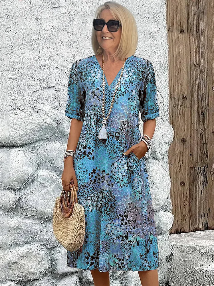 Merete™ | Vibrerende midi-kjole