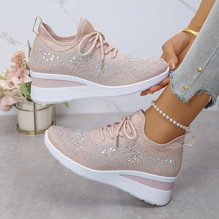 Annika – Orthopædiske sneakers med glitrende rhinsten