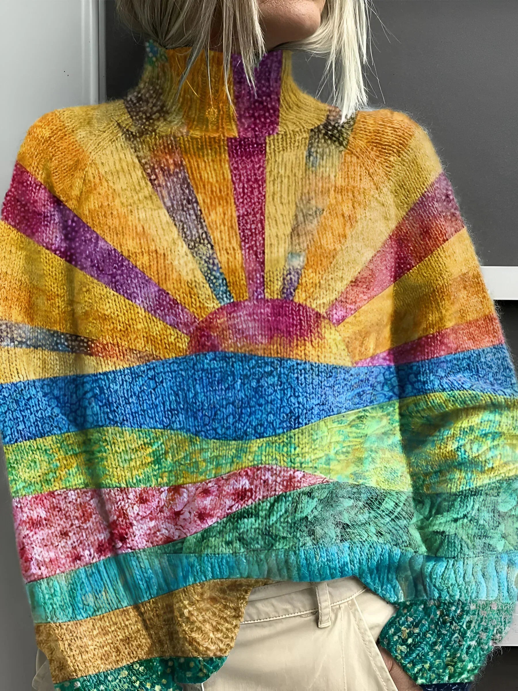 Mireille™ | Glat og farverig rullekravepullover
